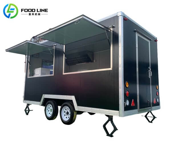 black color bbq food trailer