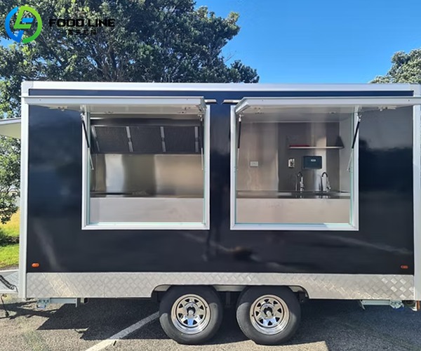 black color square concession trailer