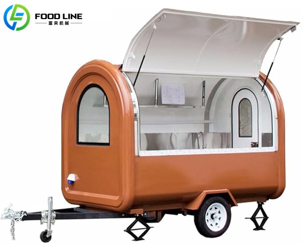 cheap food truck trailer small round top