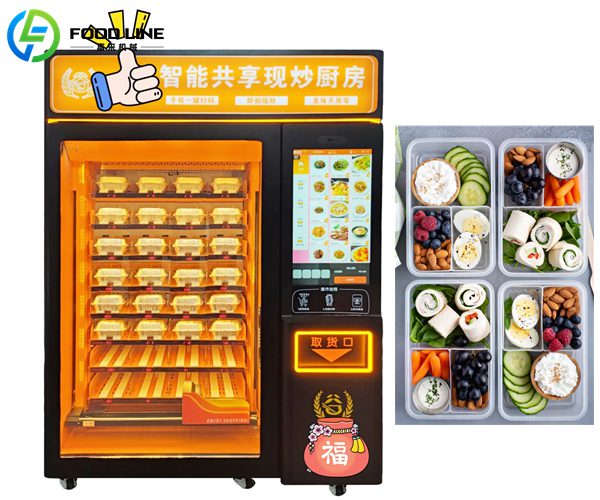 custom meal lunch box hot food combo vending machine