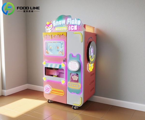 cute pink color ice cream vending equipment