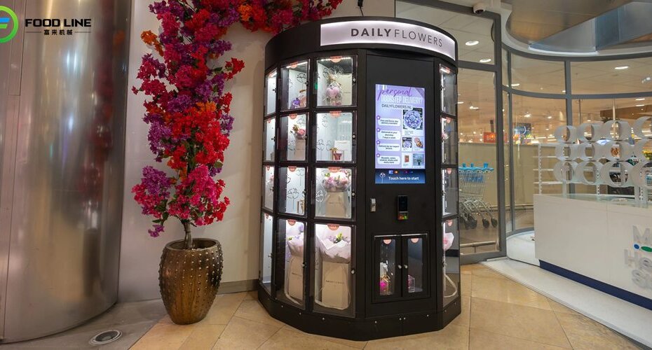 glass door flower vending machine