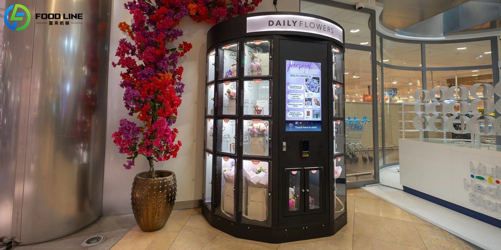 glass door flower vending machine