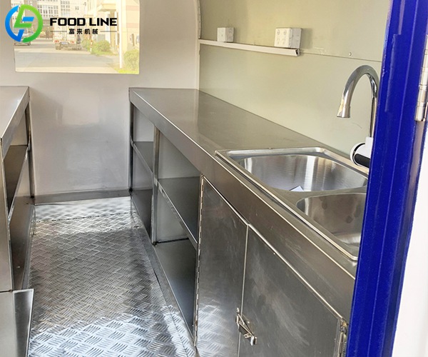 horse trailer food truck inside