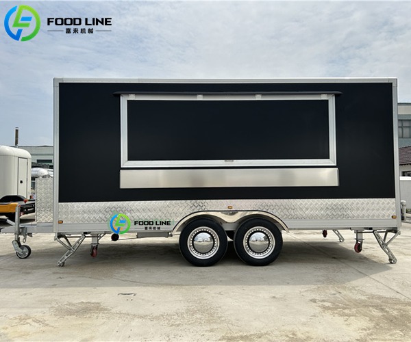 movable square food truck trailer