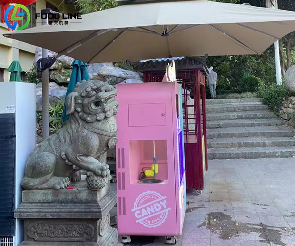 outdoor placed cotton candy making machine