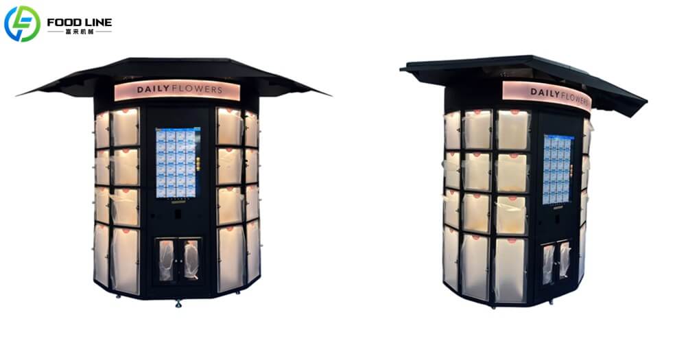 outdoor use flower vending machine with weatherproof canopy