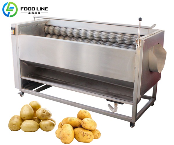 production line brush roller washing machine for potatoes