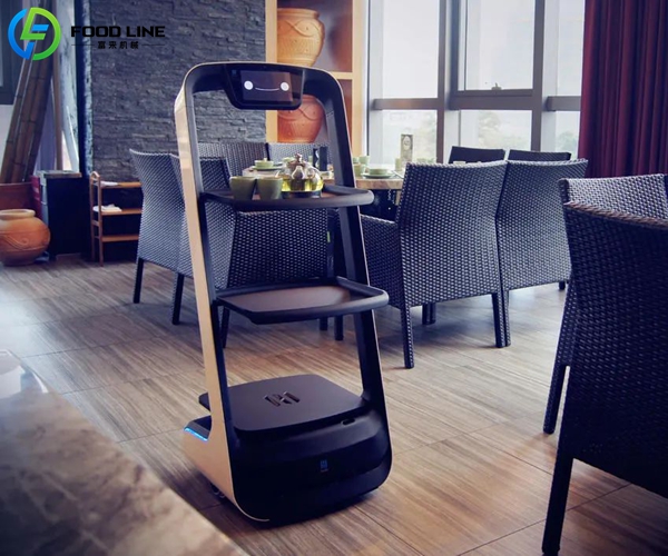 self driving food delivery robot in hotel