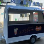 small round food cart bbq ice cream
