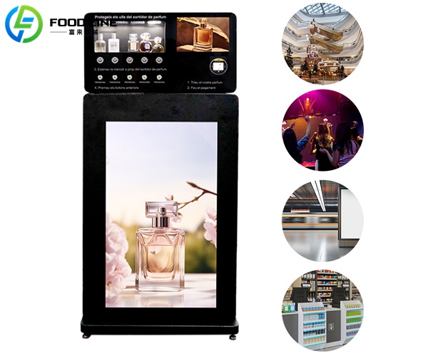 standing perfume spraying vending machine