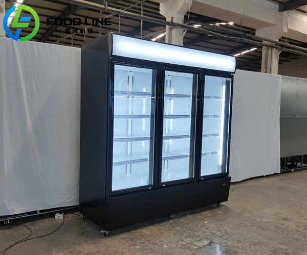 3 section glass door display cooler