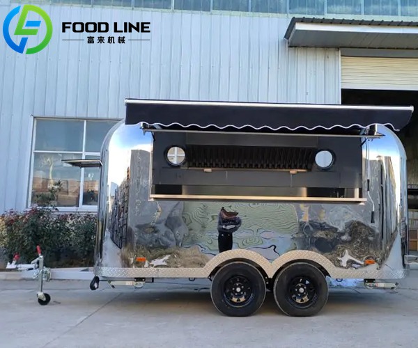 airstream mirror stainless steel trailer for street vendor