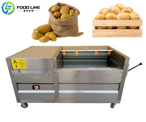 automatic cleaning and peeling machine potato