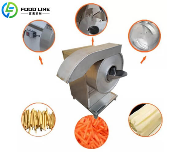 automatic slicer display for making potato chips fries