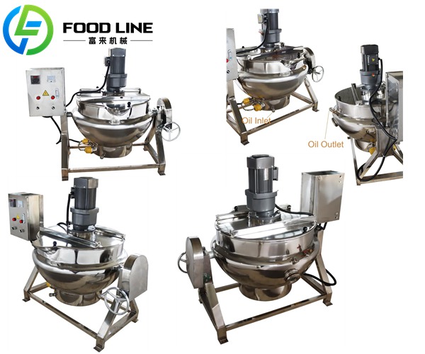 commercial tilting jacketed cooking soup kettle