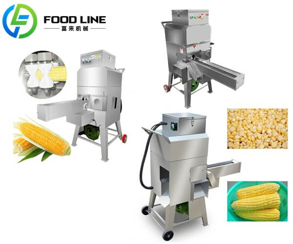 conveyor equipped commercial fresh corn sheller machine