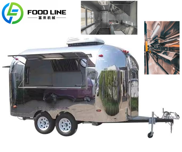 food trailer featuring mirror polished stainless steel