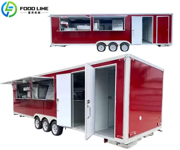 mobile fast food trailer with an attached bathroom