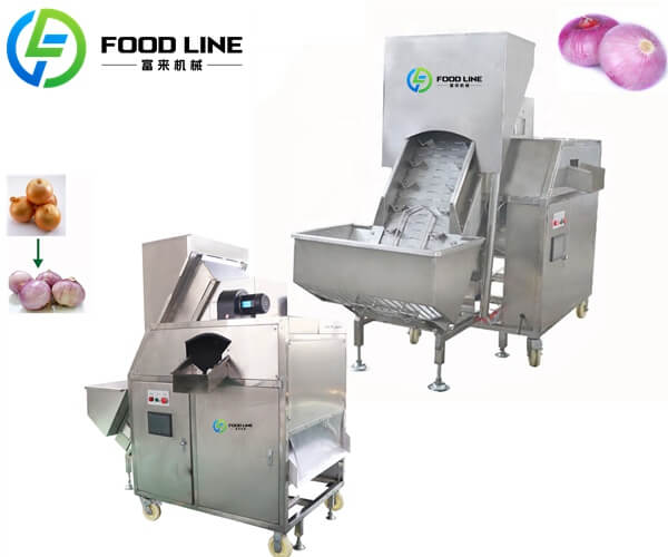 onion processing machine for onion peeling