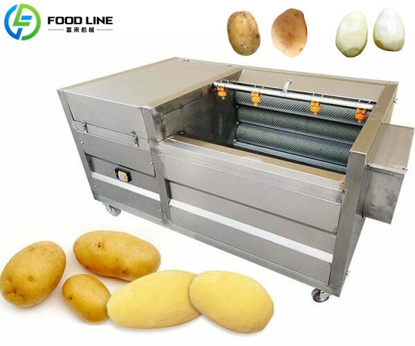 potato washer peeler device roller type