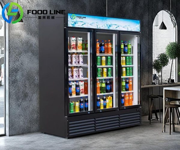 refrigerator 3 glass door beverage display cooler