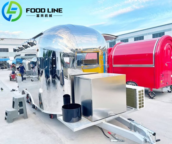 stainless steel food cart with a mirror polish