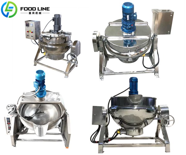 stainless steel tiltable stirring jacket kettle pot