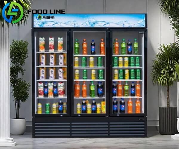three doors upright display cooler