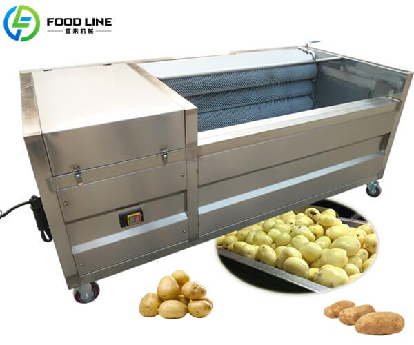 washing peeling machine for potatoes brush roller type