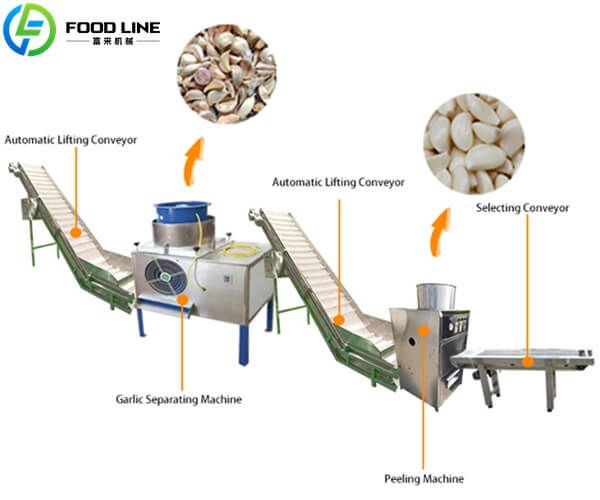automatic garlic peeling production line