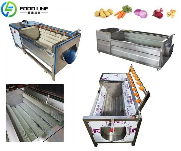 brush roller potato washing peeling machine