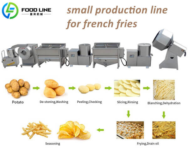 small production line for french fries
