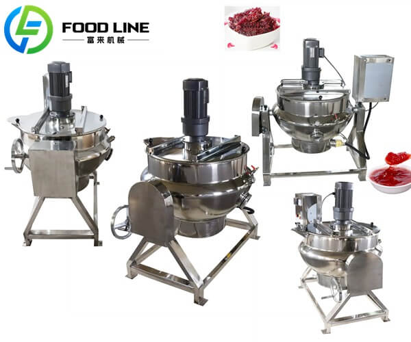 tilt type jacketed kettle with mixer