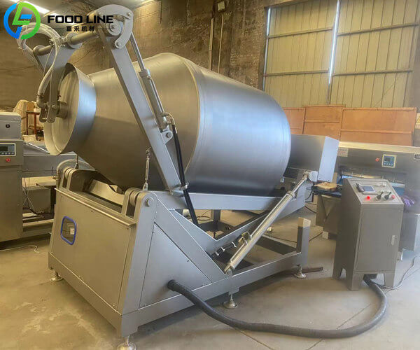 vacuum tumbler for meat processing