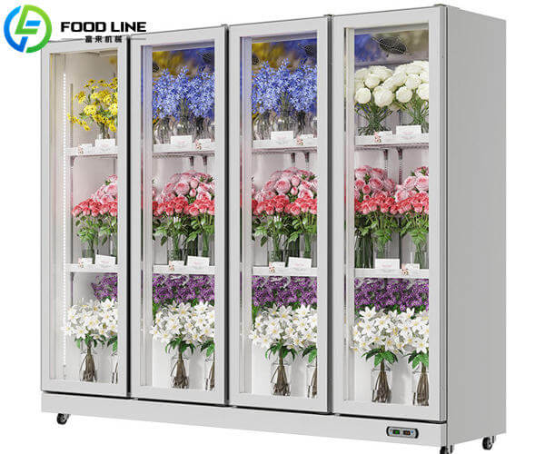 four glass door flower fridge