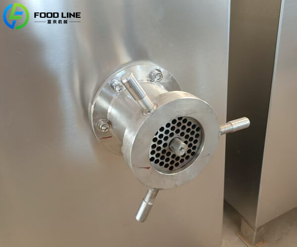 meat grinder discharge port