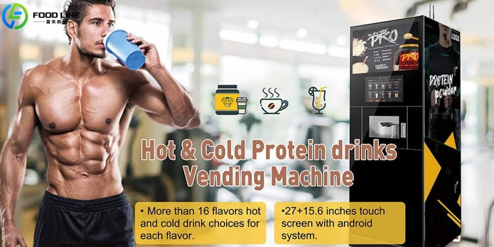 protein drink vending machine used in gyms
