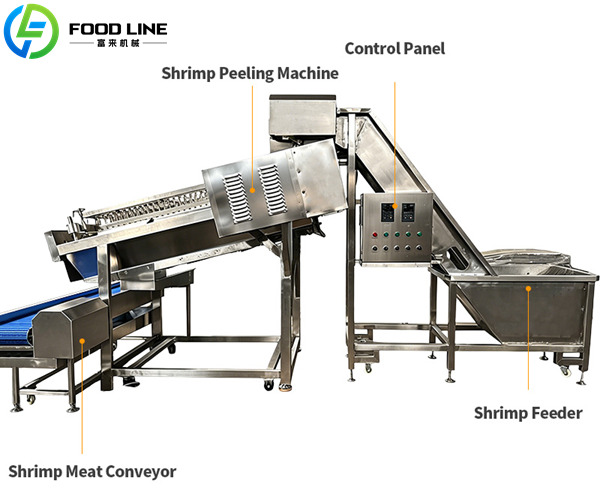 continuous shrimp peeling production line