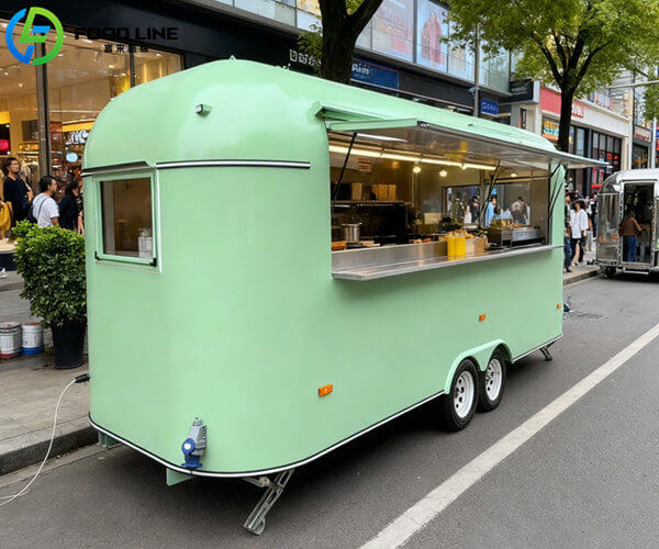 eye catching coffee ice cream trailer