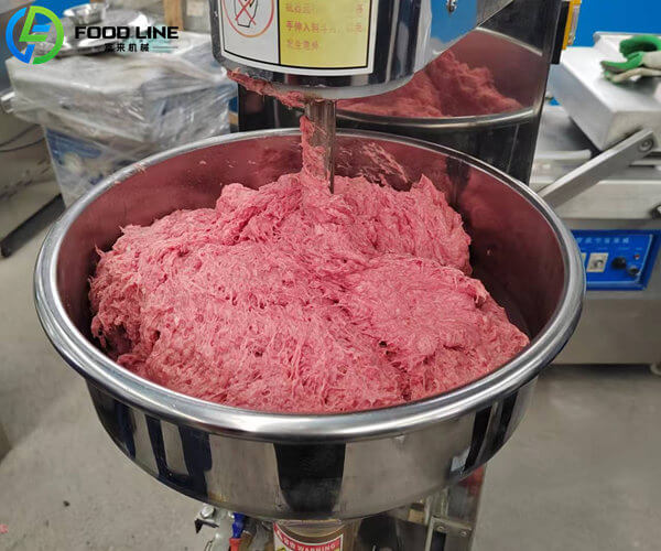 meat in the meat baller machine