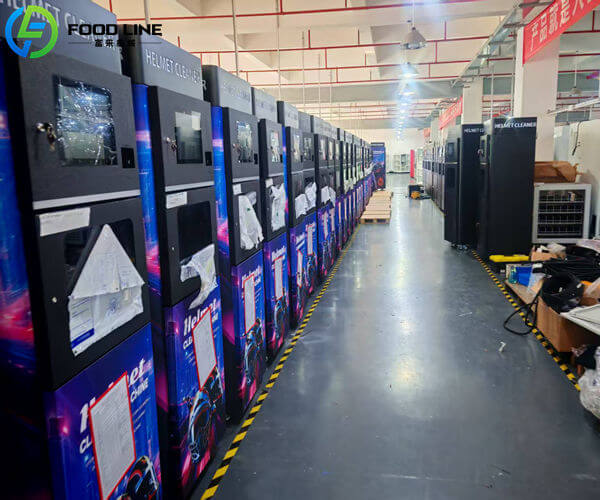 helmet cleaning vending machine in factory