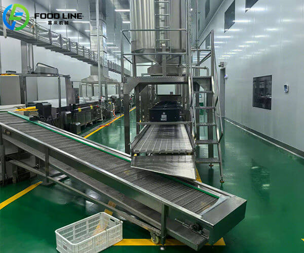 continuous frying production line for making puffed food
