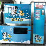 Coin Operated Dog Wash Machine Sold to England new design dog care dog washing station