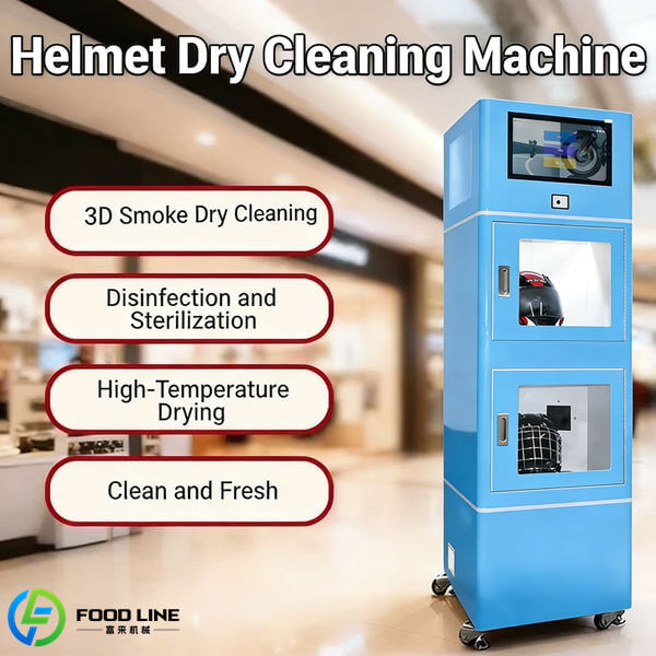 cleaning and sanitizing machine for motorcycle helmets