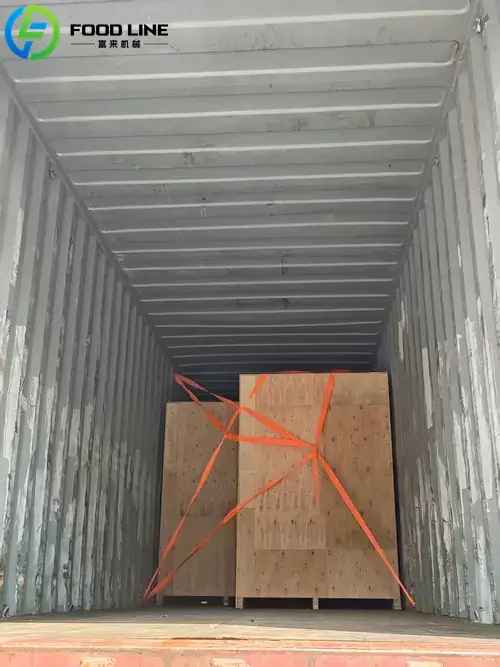 fried french fry dispensing machine loaded for shipping