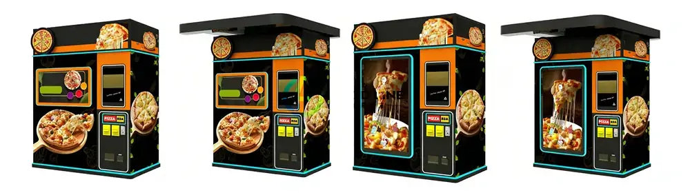 multiple models of pizza vending kiosks