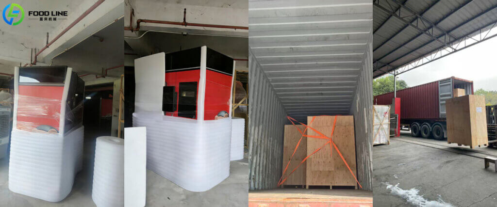 packaging and shipping of self service pizza kiosk