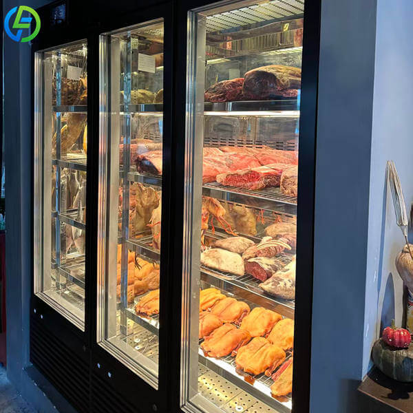 steak aging refrigerator with multiple colors and sizes