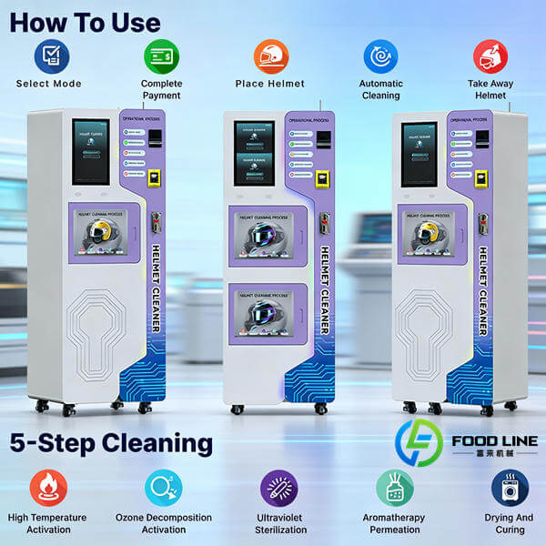 usage method of automatic helmet washer machine